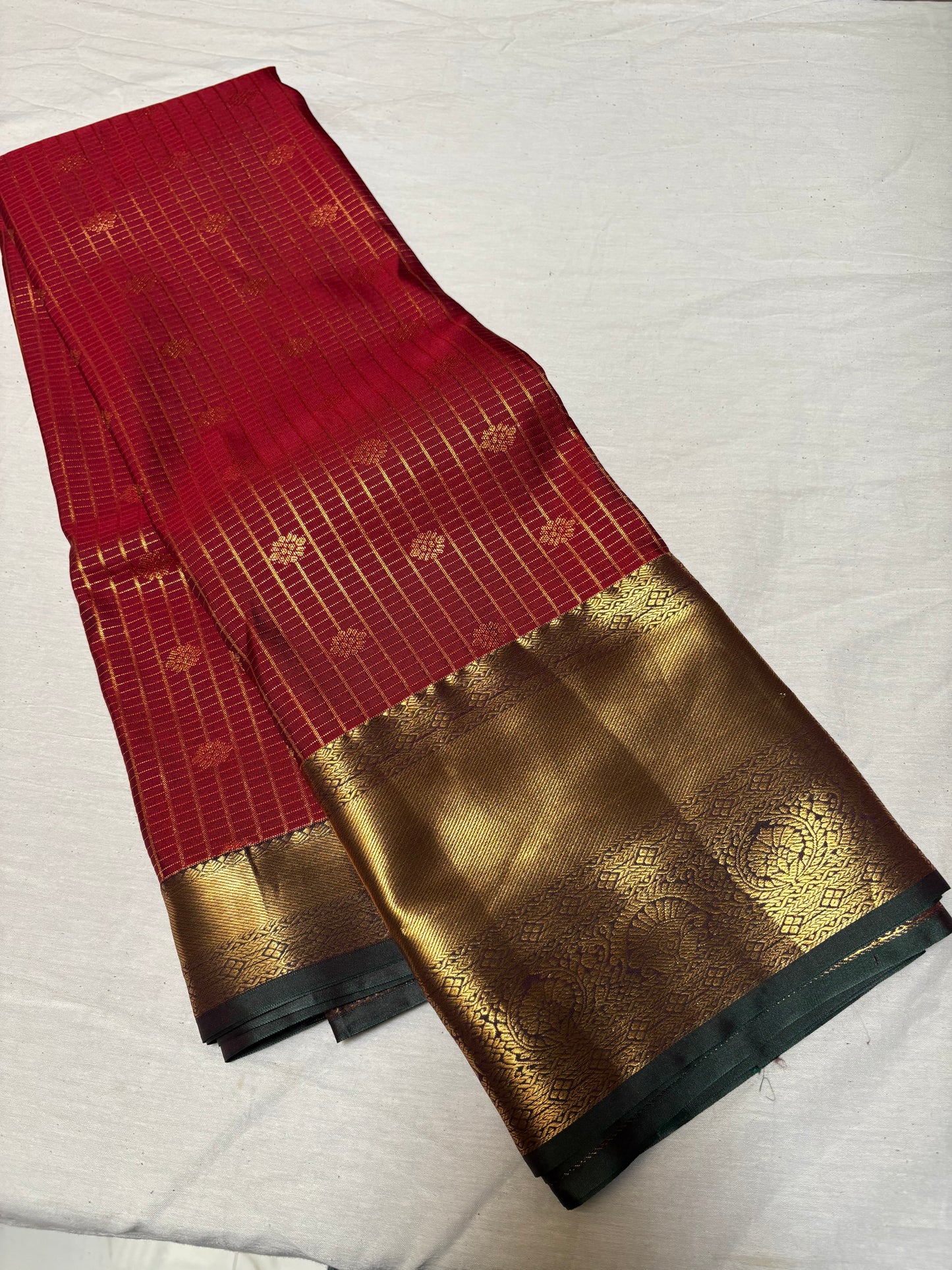 Checks with flower buttas