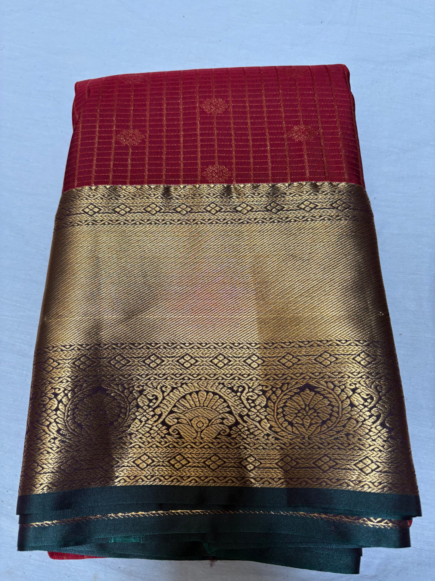 Checks with flower buttas