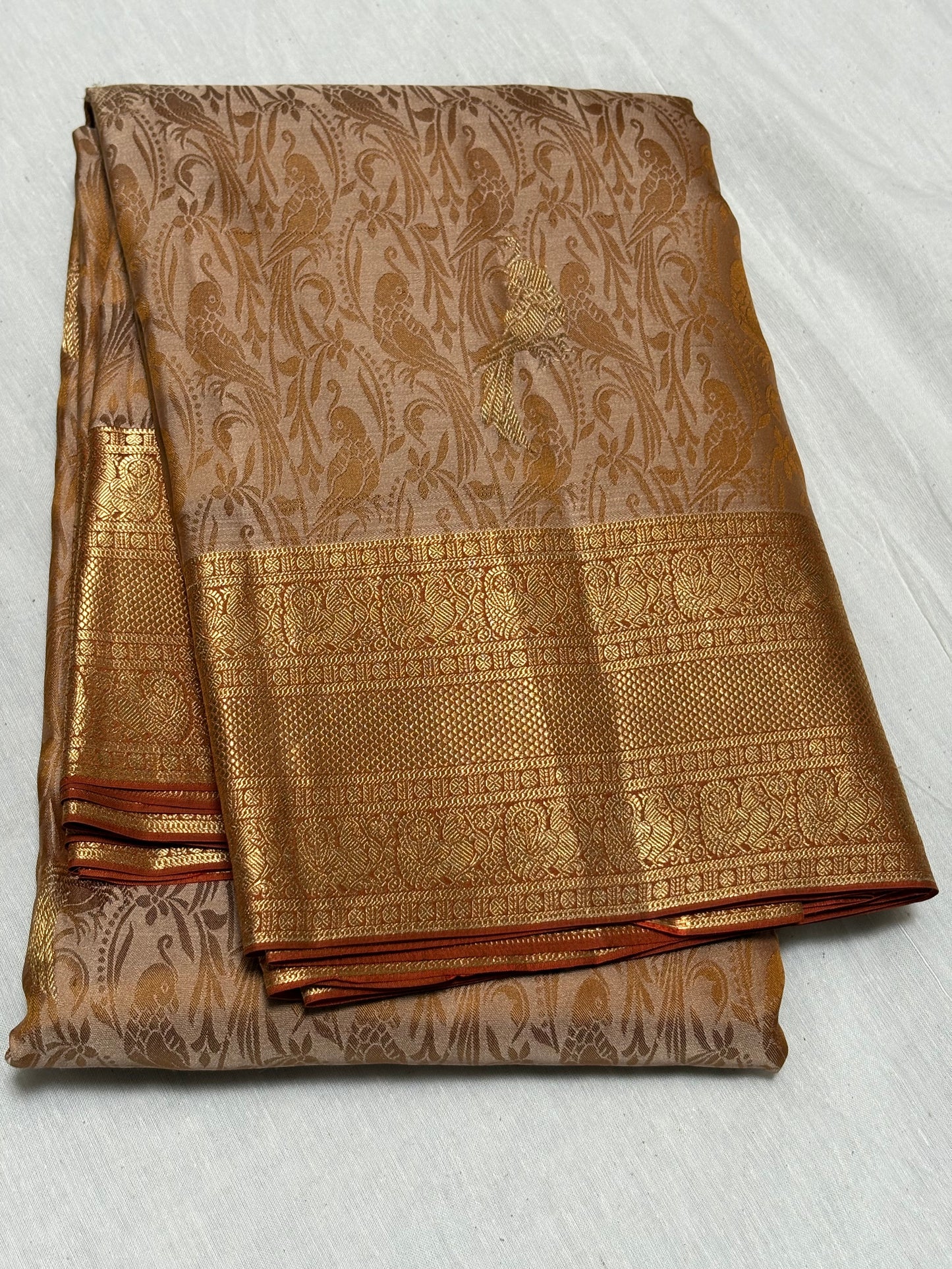 Beige silk saree