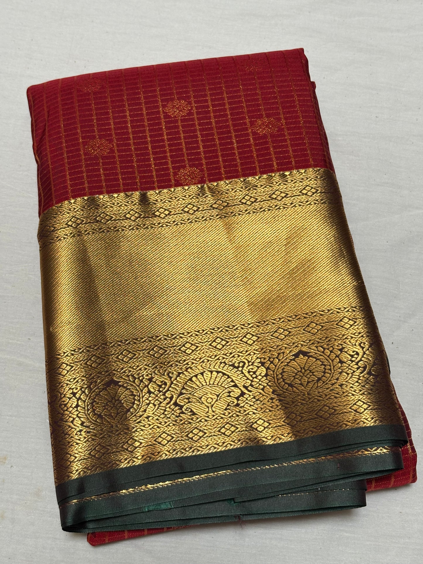 Checks with flower buttas