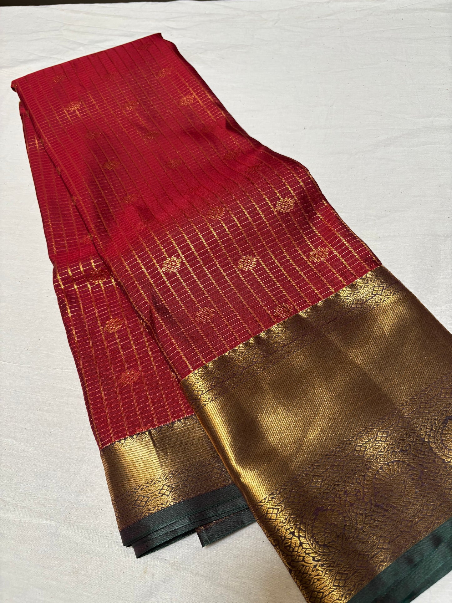 Checks with flower buttas