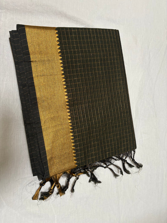 Bottle Green Zari checks