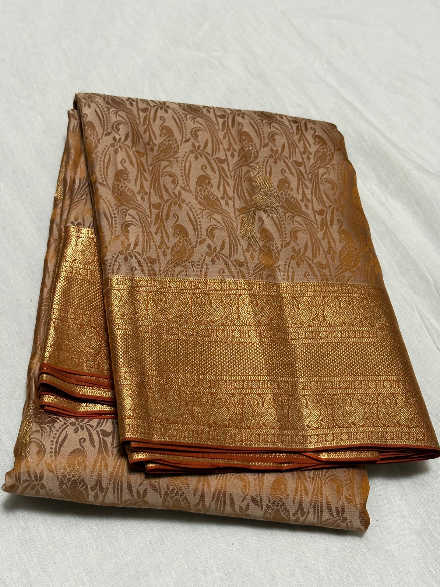Beige silk saree