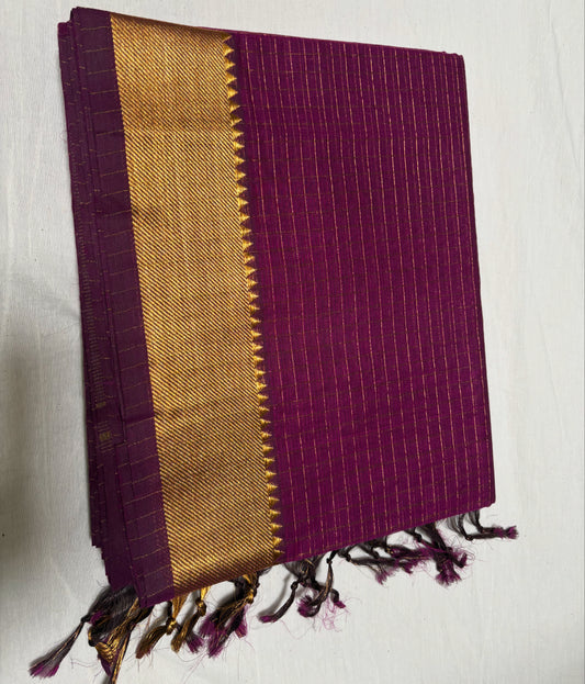 Vibrant purple zari checks