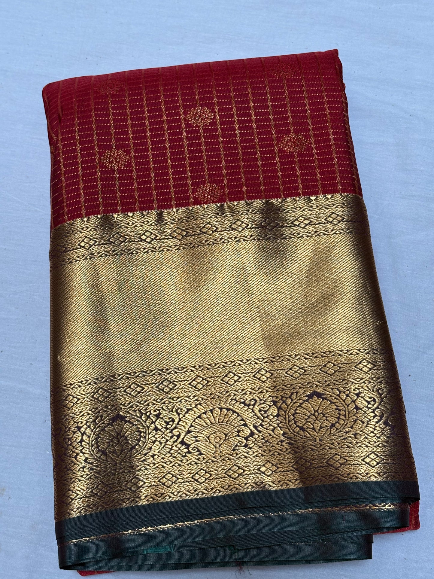 Checks with flower buttas