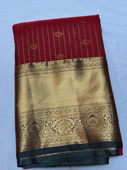 Checks with flower buttas